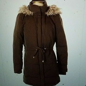 Divided by H&M Brown Long Coat Size: 4